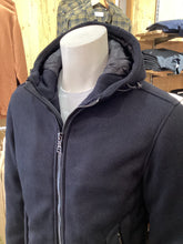 Load image into Gallery viewer, Sseinse - Textured Hooded Coat Dark Navy 804
