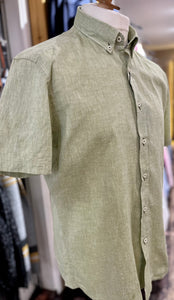Remus Uomo - Linen Shirt - Green - 503