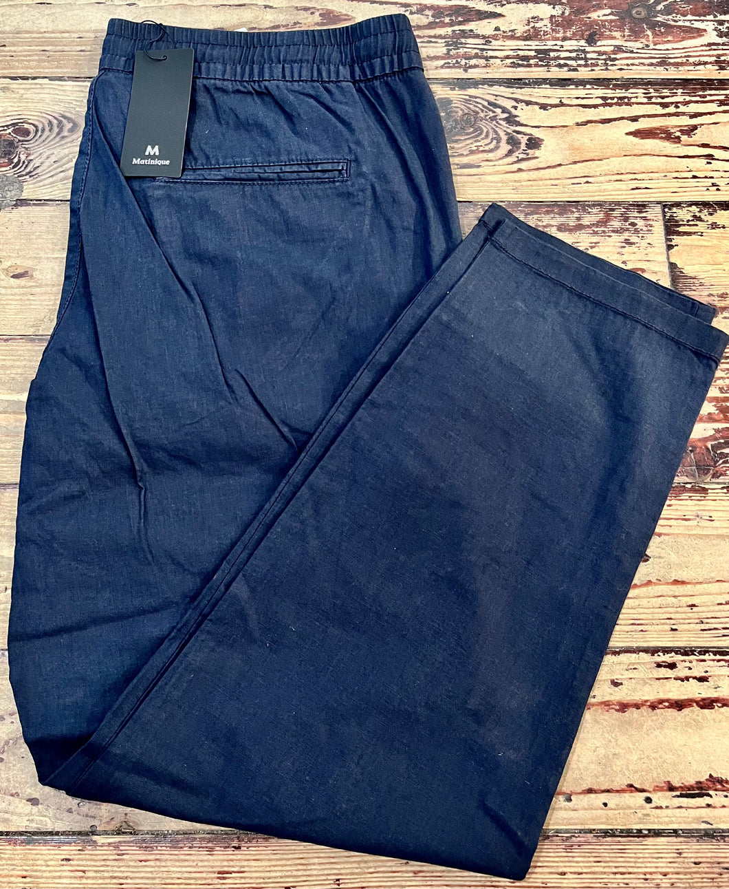 Matinique - Navy Linen Trouser - 151