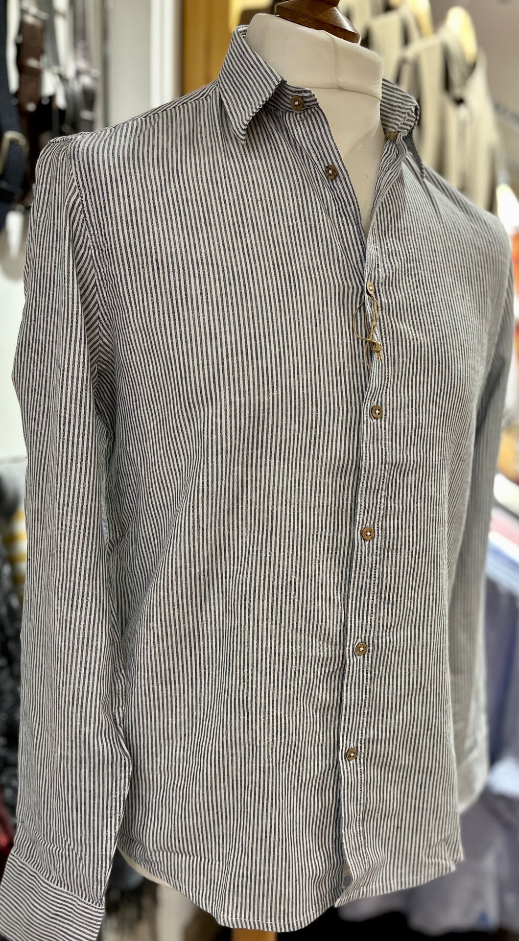 Sseinse - Navy Bold Stripe L/S Shirt - 335