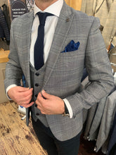 Load image into Gallery viewer, Marc Darcy &#39;Jerry&#39; grey check jacket and waistcoat with contrasting Matinique dark navy dress chinos (waistcoat, jacket and trousers sold separately)
