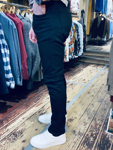 Casual Friday slim fit ULTRAFLEX true black jeans (side view) from Gere Menswear in Lincoln