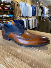 Load image into Gallery viewer, Azor Missori burnished chestnut and blue brogue from Gere Menswear side profile
